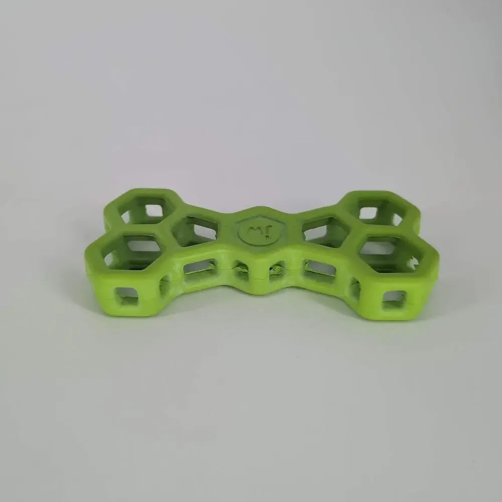 JW Pet Hol-ee Bone Lime Green Puppy Dog Toy / Puzzle / Chew Treat Toy - GUC